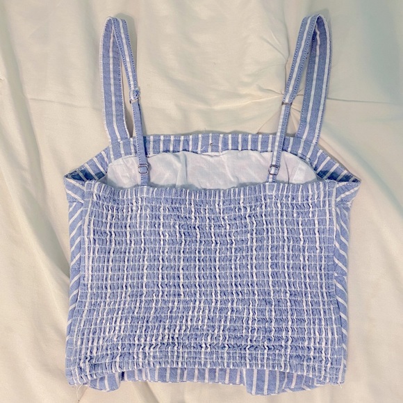 Abercrombie and Fitch Blue and White Striped Tank Top - Picture 2 of 3
